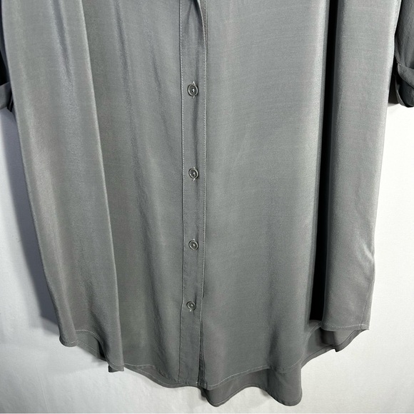 Anthropologie Maeve Rosalyn Silk Oversized Relaxed V Neck Button Down Tunic Sz M - Picture 9 of 13